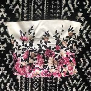 Cream and floral corset WHBM